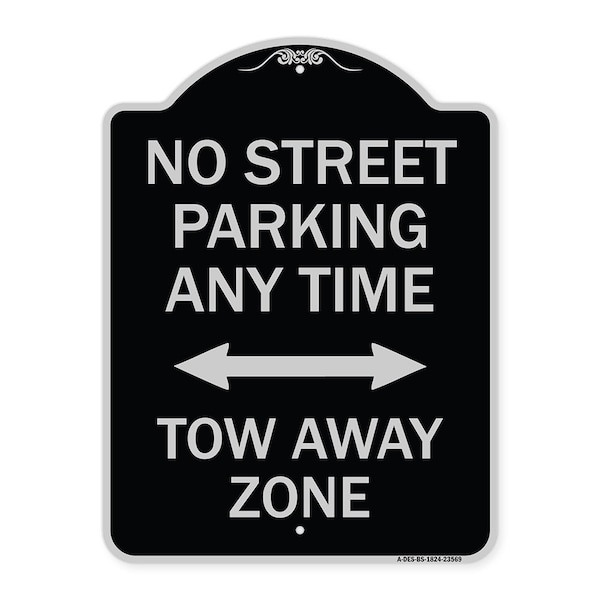 Signmission No Street Parking Anytime Tow Away Zone Heavy-Gauge Aluminum Sign, 24" x 18", BS-1824-23569 A-DES-BS-1824-23569 - main